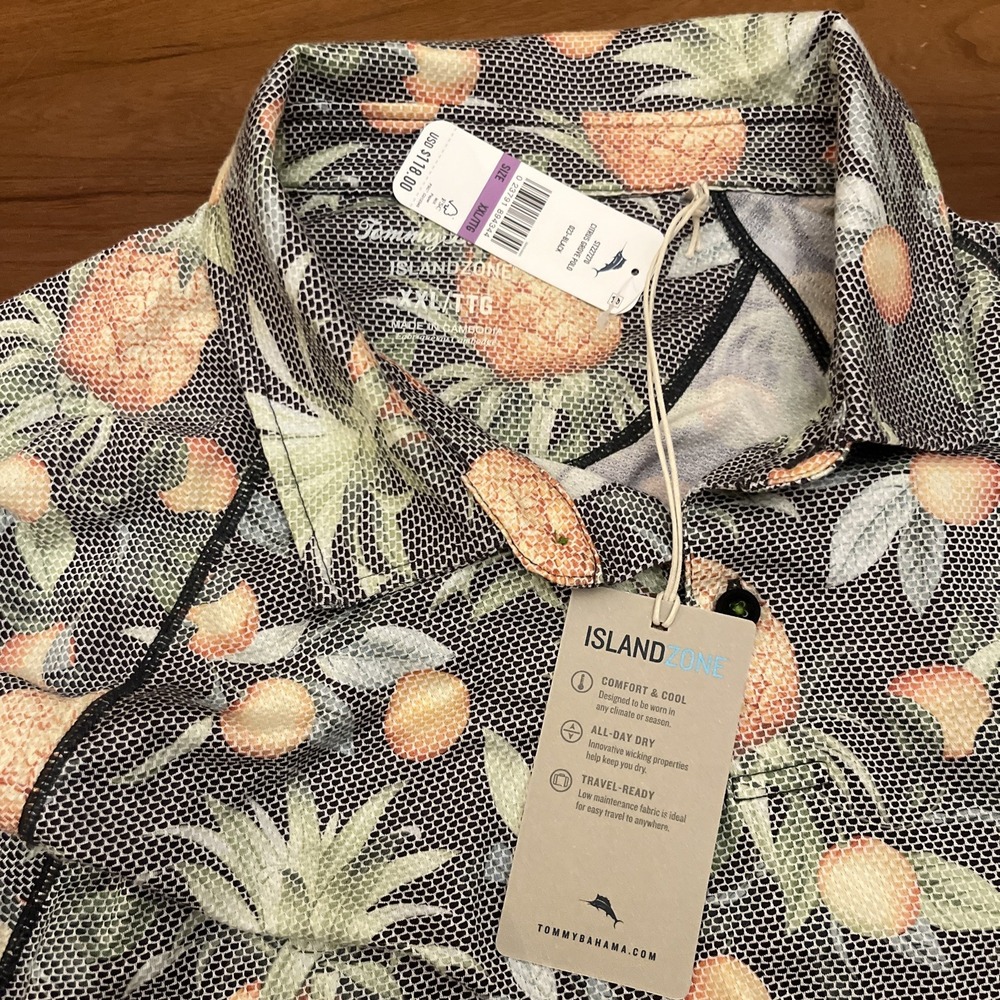 Tommy Bahama Men's Citrus Grove IslandZone Moisture Wicking Polo - XXL NWT